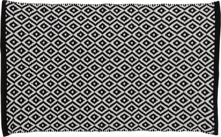 Differnz Wales Badmat 100% katoen zwart wit 50 x 80 cm