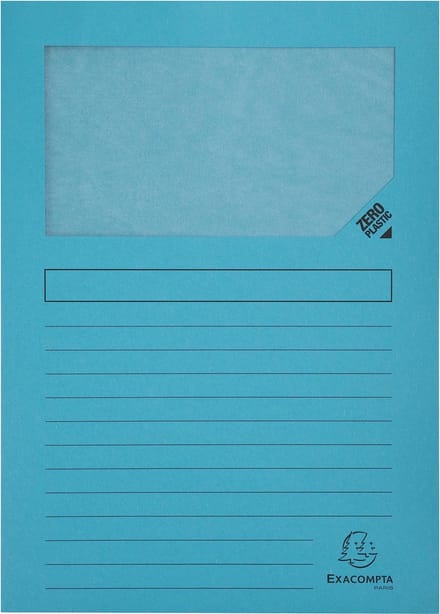 Exacompta 4x FOREVER® Pak van 100 venstermappen 120g/m2 - 22x31cm voor A4 - Lichtblauw - 50106E