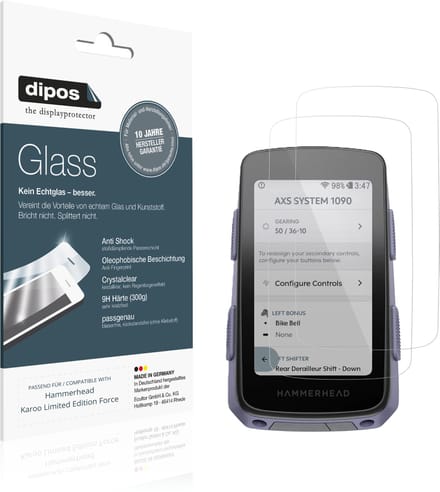 dipos – 2x Pantserfolie geschikt voor Hammerhead Karoo Limited Edition Force | 9H Screenprotector