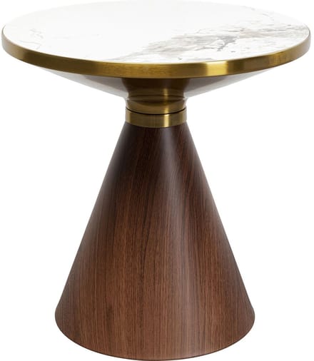 Bijzettafel Cono Ø50cm keramiek walnoot Kare Design