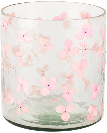 Dekoratief | Theelichthouder 'Sakura', transparant, glas, 13x13x14cm | A258378