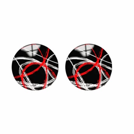 Clip Oorbellen- Arlinda - 2 cm zwart rood