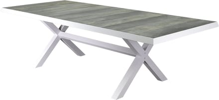 New Delhi dining tuintafel 244x103xH72,5 cm met kruispoot wit