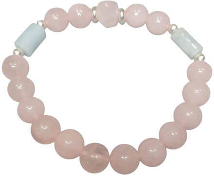 rozenkwarts armband met aquamarijn.
