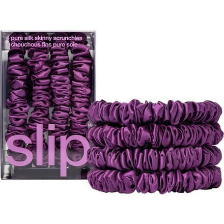 Slip Pure Silk Skinny Scrunchies - Dark Purple