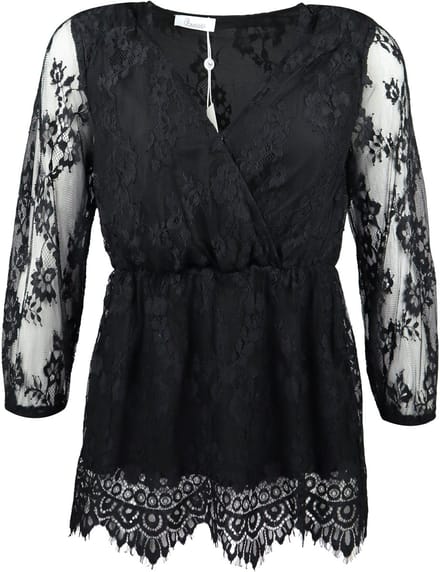 Princess goes Hollywood - zwarte kanten blouse - maat 36