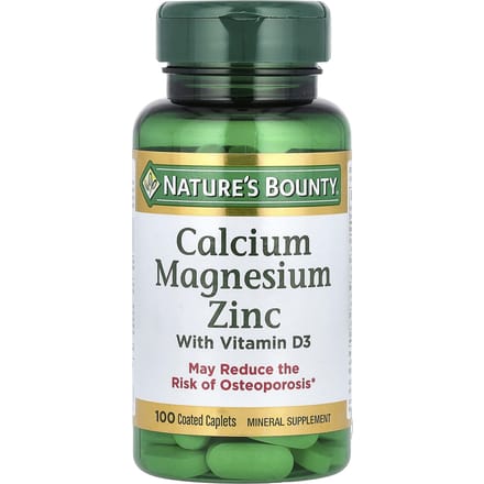 Nature'S Bounty, Calcium Magnesium Zink, Vitamine D3, Gecoate Tabletten, 100 Tabletten
