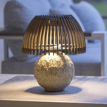 Les Jardins LED tafellamp Alba, grijs/beige, hoogte 41 cm