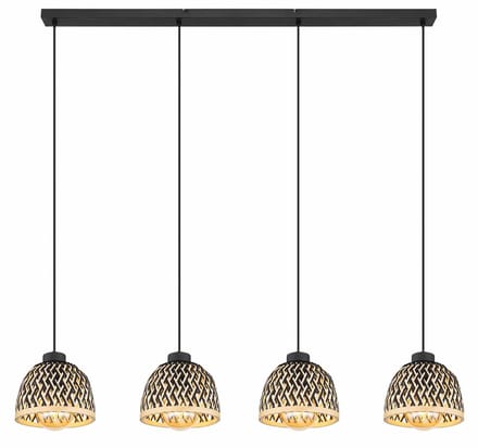 Globo - hanglamp - Colly - zwart - metaal - grote eettafellamp - LED_E27 - 15767-4H