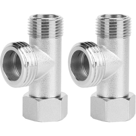 2PCS Vanne de raccordement 3 voies Adaptateur de vanne de dérivation de toilette Vanne de chasse d'eau(UE3/8) gray