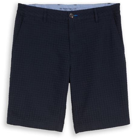 Tom Tailor - Jacquard chino-short van katoen - Maat M - sky captain blue