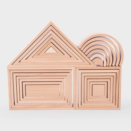 tickit® Architect Set | Houten Vormen Set Groot Naturel | 28 Stuks