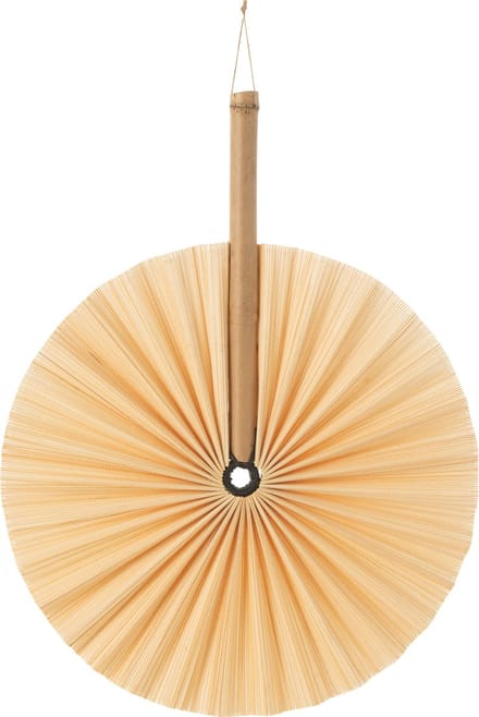 J-Line wanddecoratie Waaier Rond - bamboe - naturel