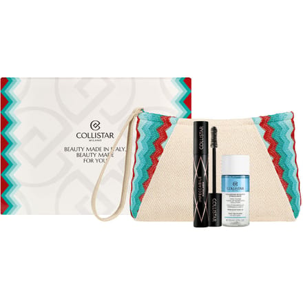 Collistar Set Impeccabile Mascara + Mini Make-Up Removing Micellar Water + Pouch