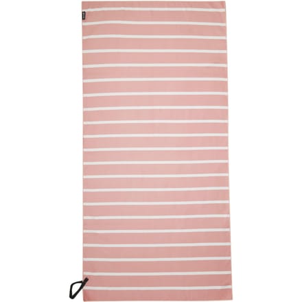 Regatta Gestreepte microvezel strandhanddoek (Seashell Roze/Wit)