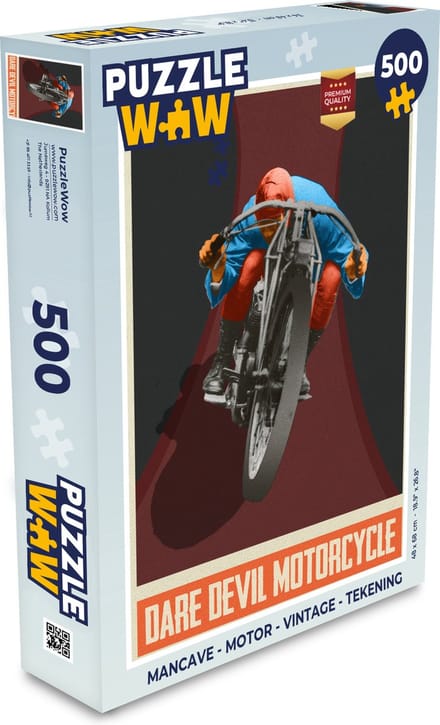 Puzzel Mancave - Motor - Vintage - Tekening - Legpuzzel - Puzzel 500 stukjes