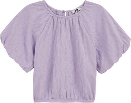 WE Fashion Meisjes top met structuur en ballonmouwen