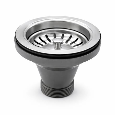 Waterval Korfplugset 114 mm – Zonder Overloop – RVS 304 – G1½ – Universele Gootsteenplug set – Zilver