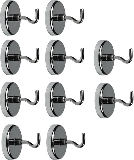 Benson Ophanghaakjes - 10x - magnetisch - ovaal - zilver - D3,6 cm