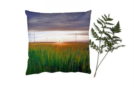 Sierkussens - Kussentjes Woonkamer - 60x60 cm - Windmolen - Zon - Gras