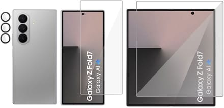 TechNow Folie Screenprotector + Camera Screen geschikt voor Samsung Galaxy Z Fold 7 Screenprotector - Gehard Glas - Rounded - Proteqt+