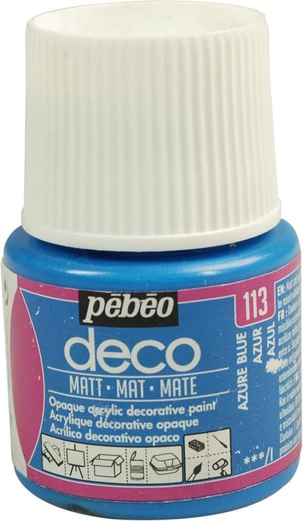 Verf azuur - acryl mat - 45 ml - Pébéo