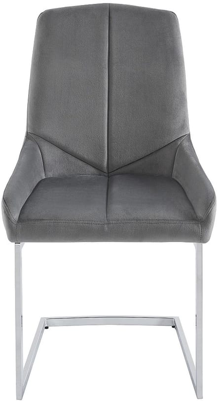 Vente-unique Set van 2 stoelen van fluweel en metaal - Grijs - BERLONA