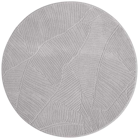 Rond zacht vloerkleed - Fuzz Leaf grijs 120