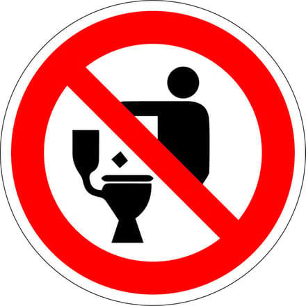Afval niet in WC gooien sticker 200 mm