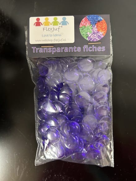 Rekenfiches transparant Paars Ø15 mm