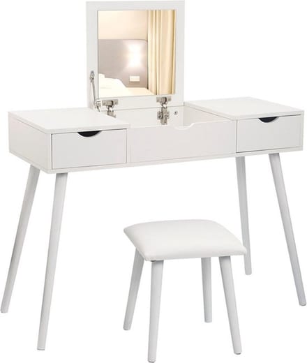 Bolt Edge Luxe Kaptafel - Met Spiegel - Voor Kinderen & Volwassenen - Make-up Tafel