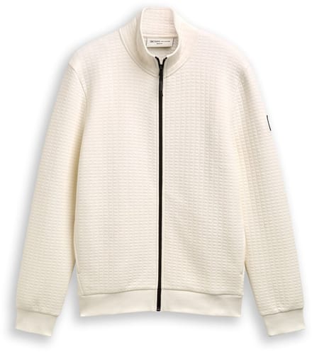 Tom Tailor Denim - Sweatjack met opstaande kraag - Maat S - Wool White
