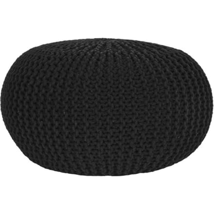 LABEL51 - Poefs Knitted - Zwart - 70x70x35cm