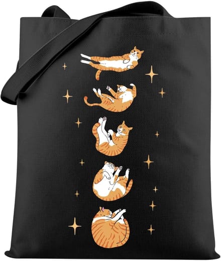Allecto Plus - Grappige kat maanfasen draagtas voor kattenliefhebber en eigenaar - Leuk cadeauidee