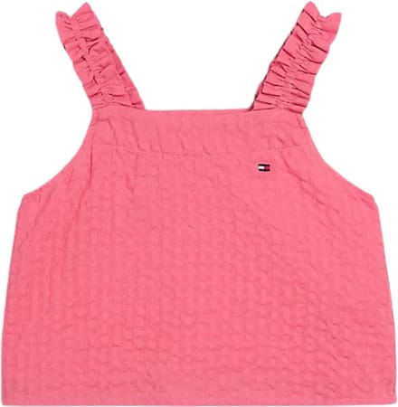 Tommy Hilfiger SEERSUCKER GINGHAM STRAP TOP Meisjes Top - Pink - Maat 16