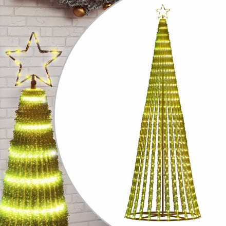 Vidaxl Sapin de Noël Conique Lumineux, 475 LED Blanc Chaud, 247 cm
