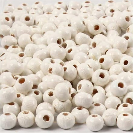 CC Houten Kralen 5 mm Wit 150 stuks