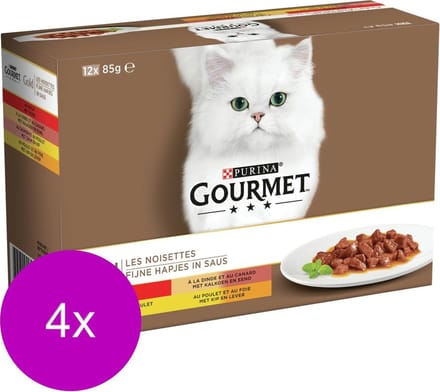 Gourmet Gold Multipack - Kattenvoer - 4 x Vleesmix Vlees 12x85 g
