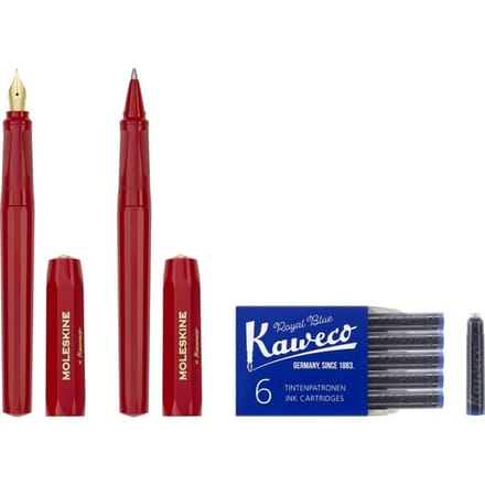 Moleskine x Kaweco Vulpen x Balpen Set V-vormig (Rood) brown