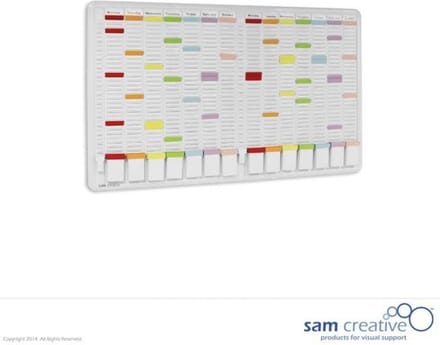 Kaartplanner 16-kolom 32 sleuven 60x101 cm | T-kaartplanner | Planbord met kaarten | Kaartenplanner