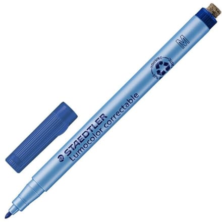 Viltstift Staedtler Lumocolor 305 non permanent correctable M blauw