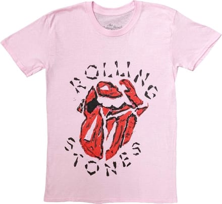 The Rolling Stones - Hackney Diamonds Painted Tongue Heren T-shirt - S - Roze