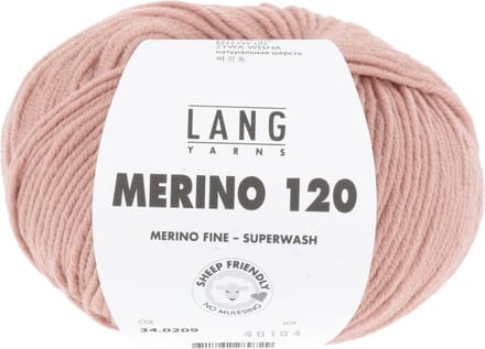 Lang Yarns Merino 120 - 209 poederroze - Merinowol Garen