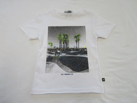 T shirt - Korte mouw - Wit met tekening - 2 / 3jaar 92 / 98
