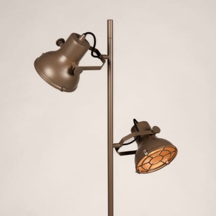 Lumidora Vloerlamp 75699 - INDUSTRIAL - 2 Lichts - E27 - Bruin - Metaal
