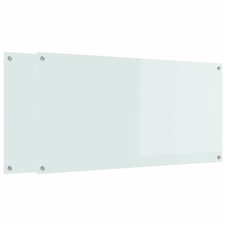 vidaXL - Keukenachterwand - 2 - st - Wit - 120 - x - 60 - cm - gehard - glas