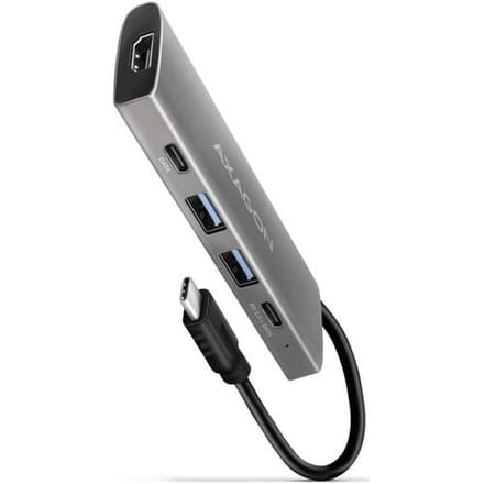 AXAGON HMC-5G2 2x USB-A + 2x USB-C + HDMI, USB-C 3.2 Gen 2 10Gbps hub, PD 60W, 13cm USB-C cable *USBCM *USBCF *HDMIF *USBAF