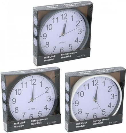 Wandklok Station Zwart 25 x 3 cm