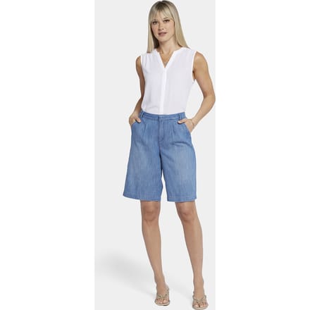 Ontspannen Denim Bermuda Shorts Met Hoge Taille