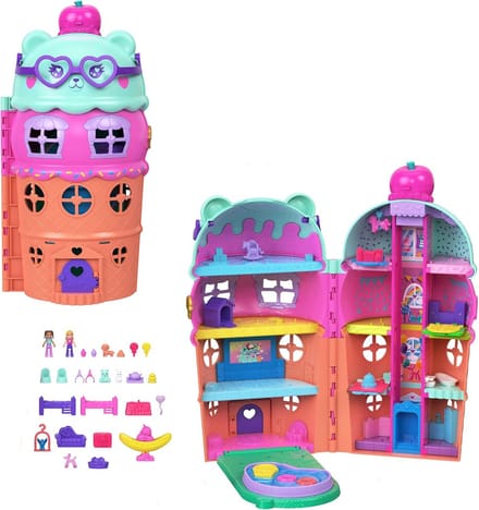 Groot Speelhuis met Micropoppen en Meer dan 25 Accessoires - IJsthema Speelset